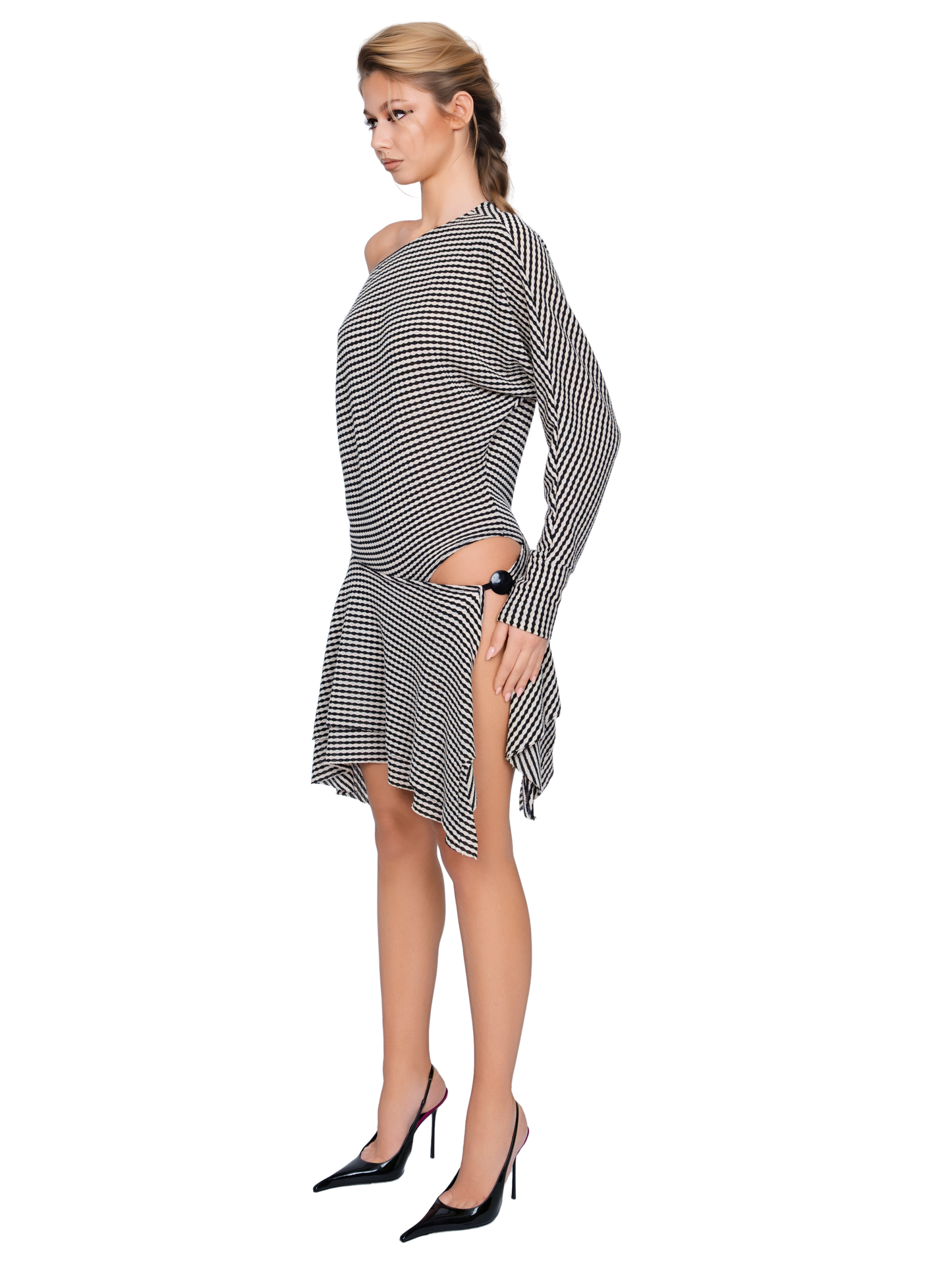 Falzarego Skater Dress - Ribbed Noir