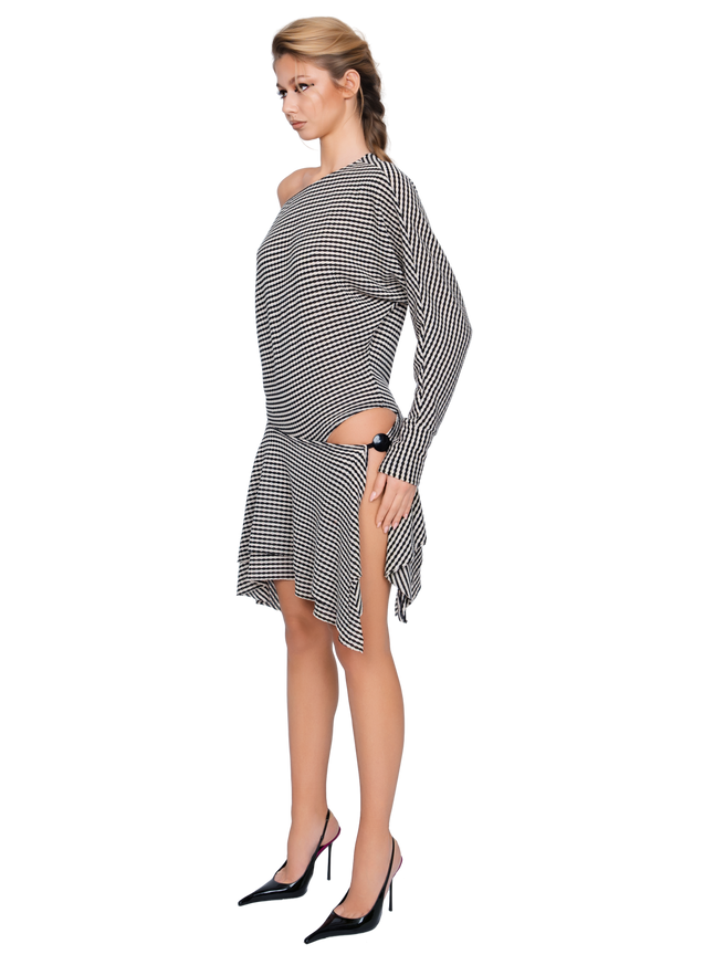 Falzarego Skater Dress - Ribbed Noir