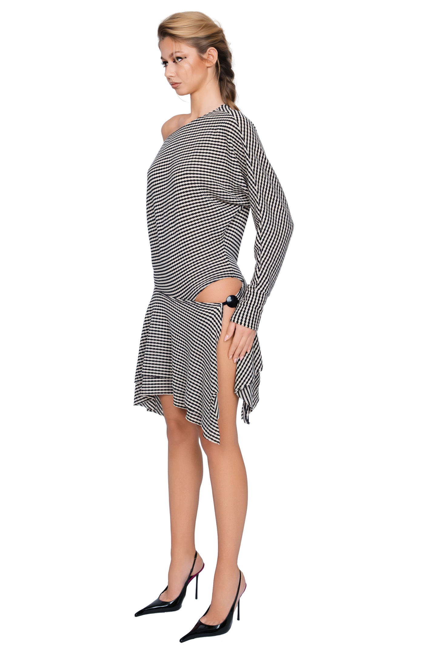 Falzarego Skater Dress - Ribbed Noir