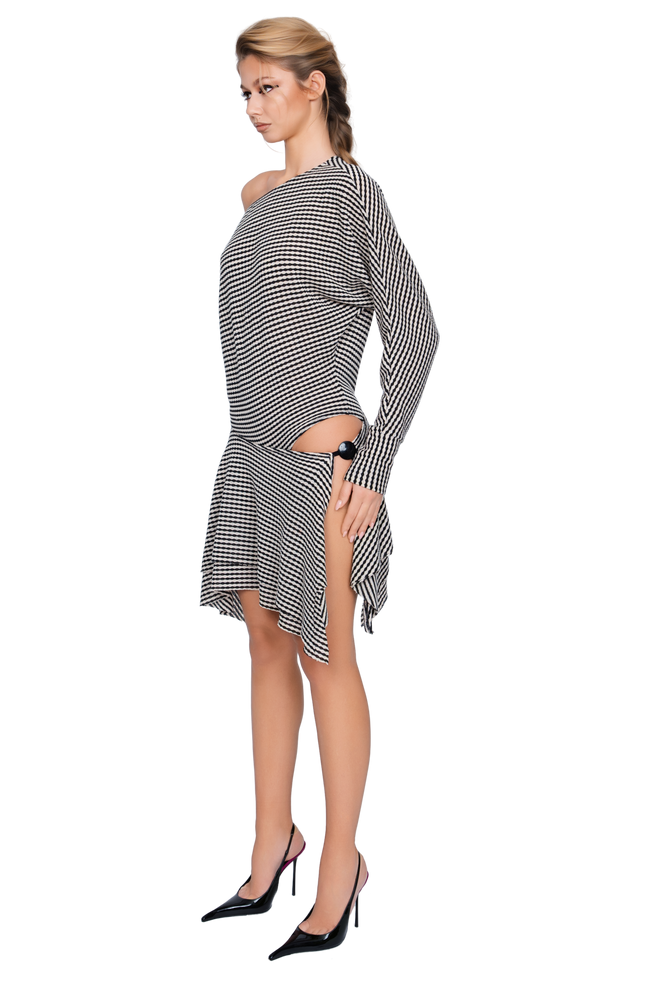 Falzarego Skater Dress - Ribbed Noir
