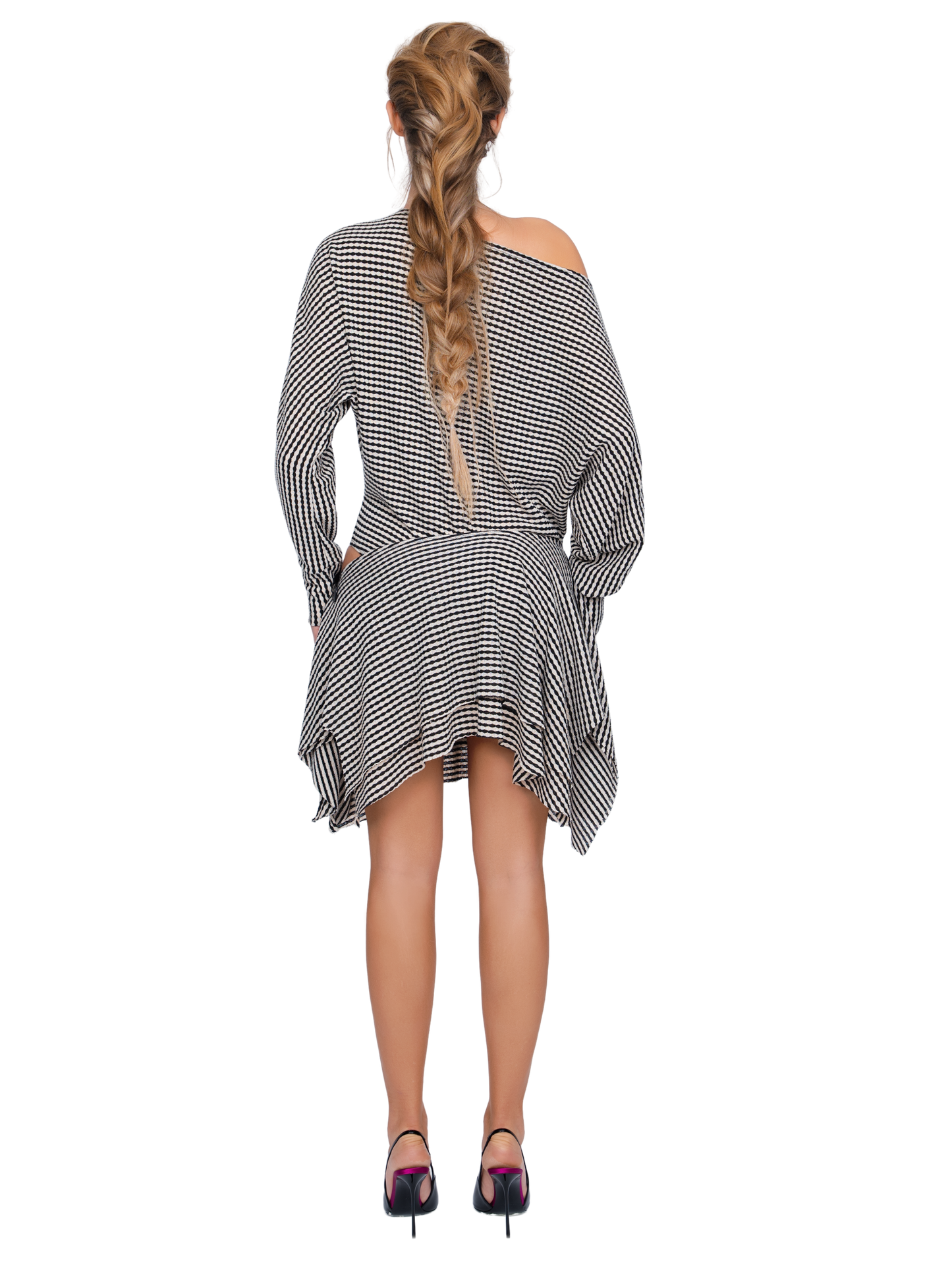 Falzarego Skater Dress - Ribbed Noir