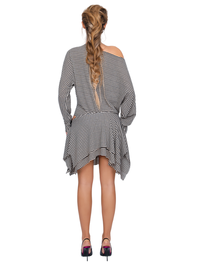 Falzarego Skater Dress - Ribbed Noir