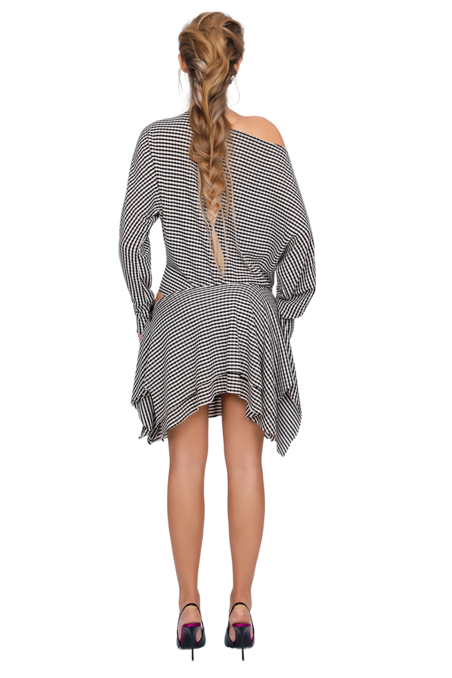 Falzarego Skater Dress - Ribbed Noir