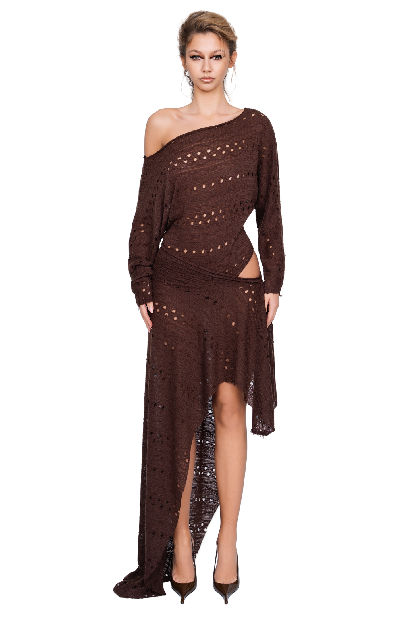 Falzarego Dress - Raw Cocoa Knit