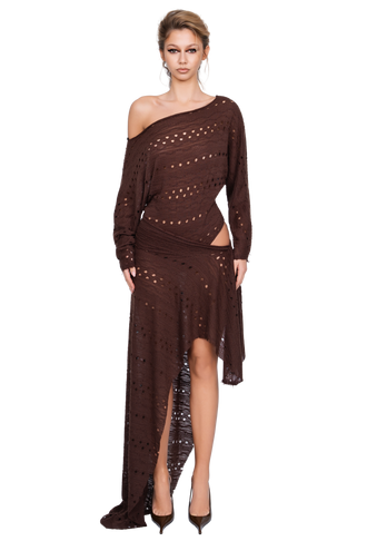 Falzarego Dress - Raw Cocoa Knit