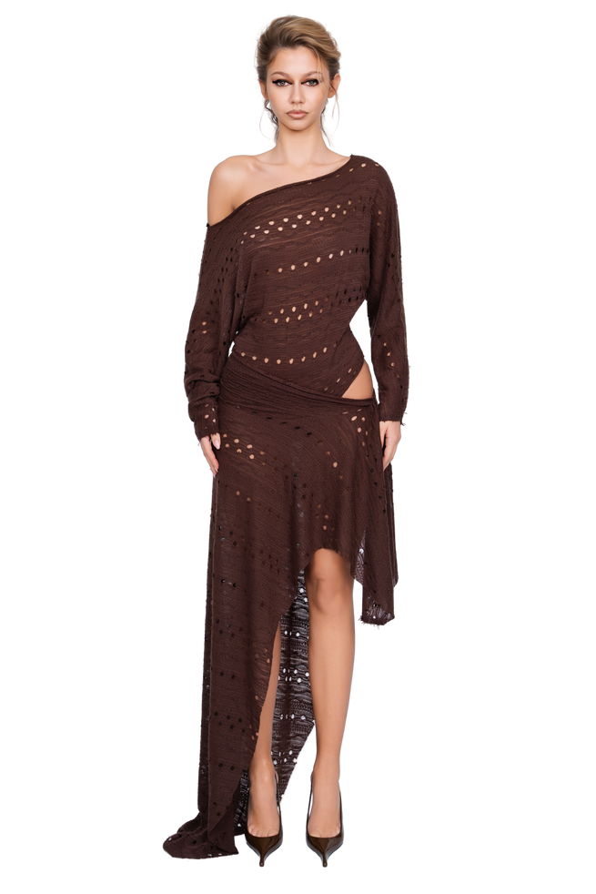 Falzarego Dress - Raw Cocoa Knit