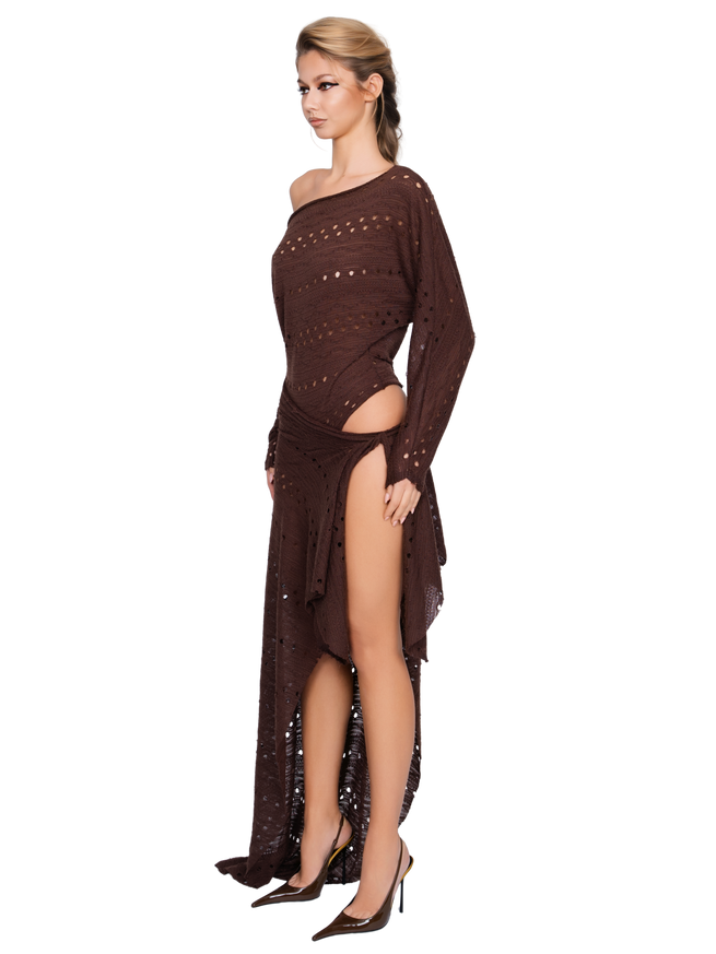 Falzarego Dress - Raw Cocoa Knit