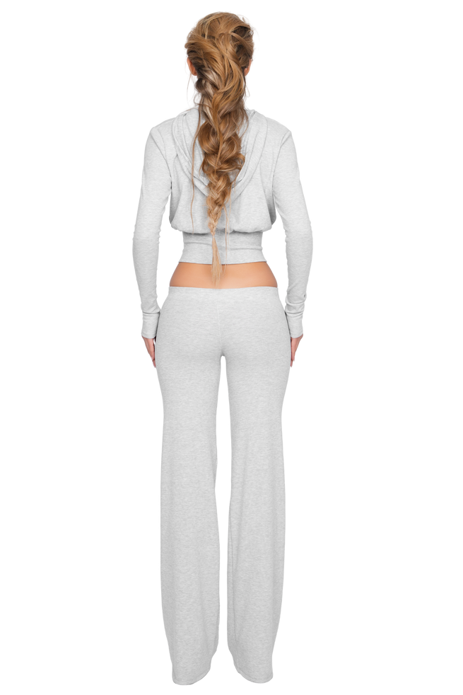 Pordena Ribbed Zip Hoodie - Soft Ash