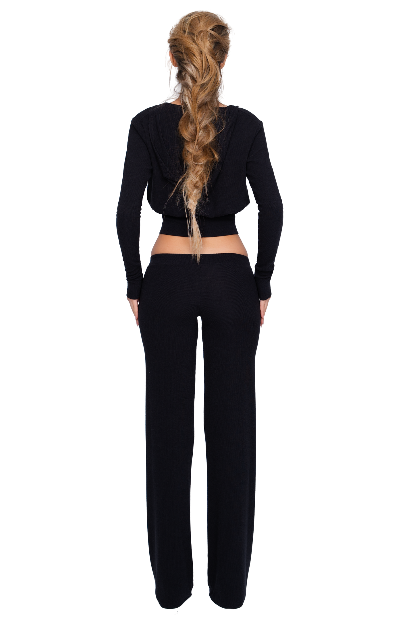 Pordena Ribbed Zip Hoodie - Obsidian Rib