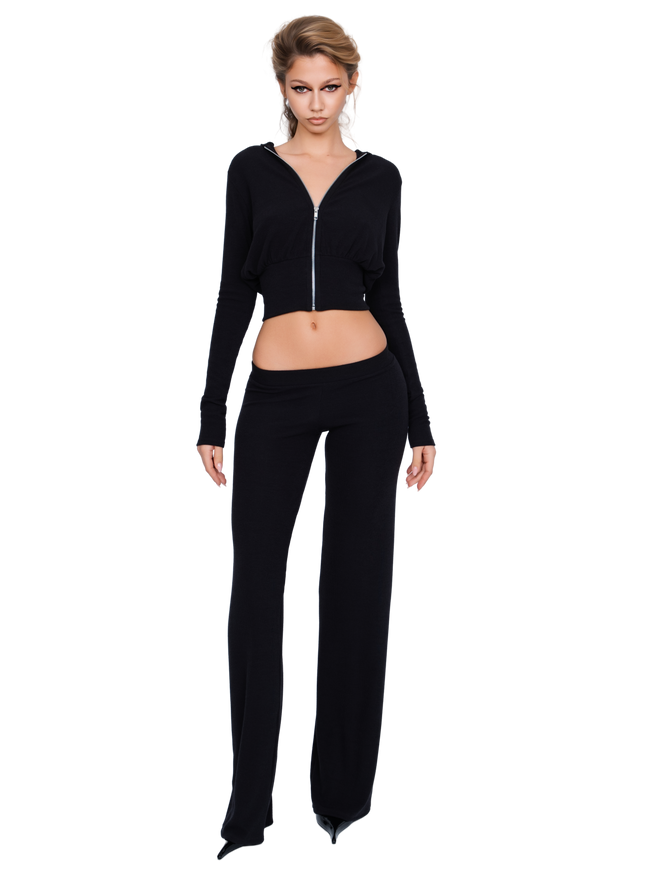 Pordena Ribbed Trouser - Obsidian Rib