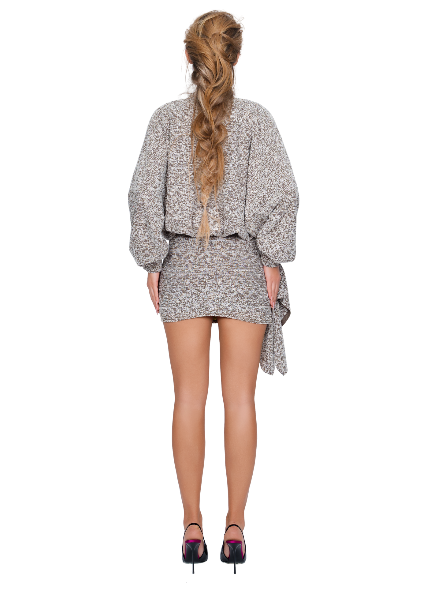 Merano Tweed Skirt - Granite Grain