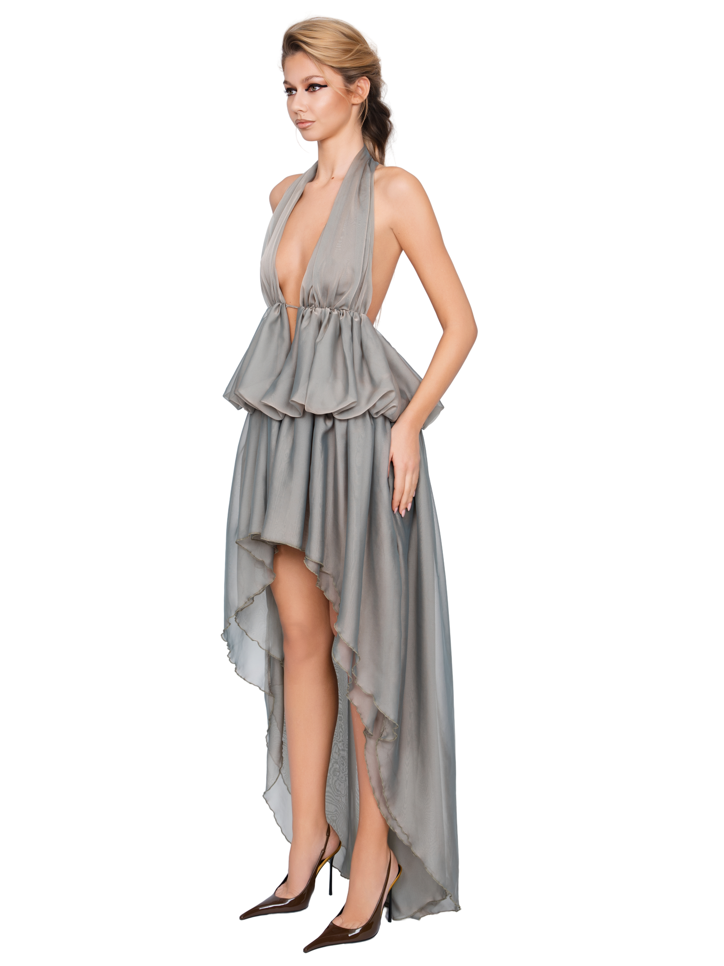 Bolzano Halter Dress - Shadow Sage