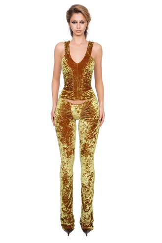 Duran Ruched Trouser - Honey Lime