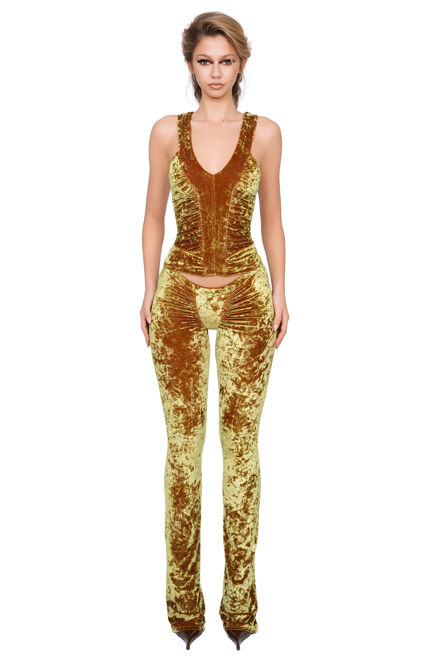 Duran Ruched Top - Honey Lime