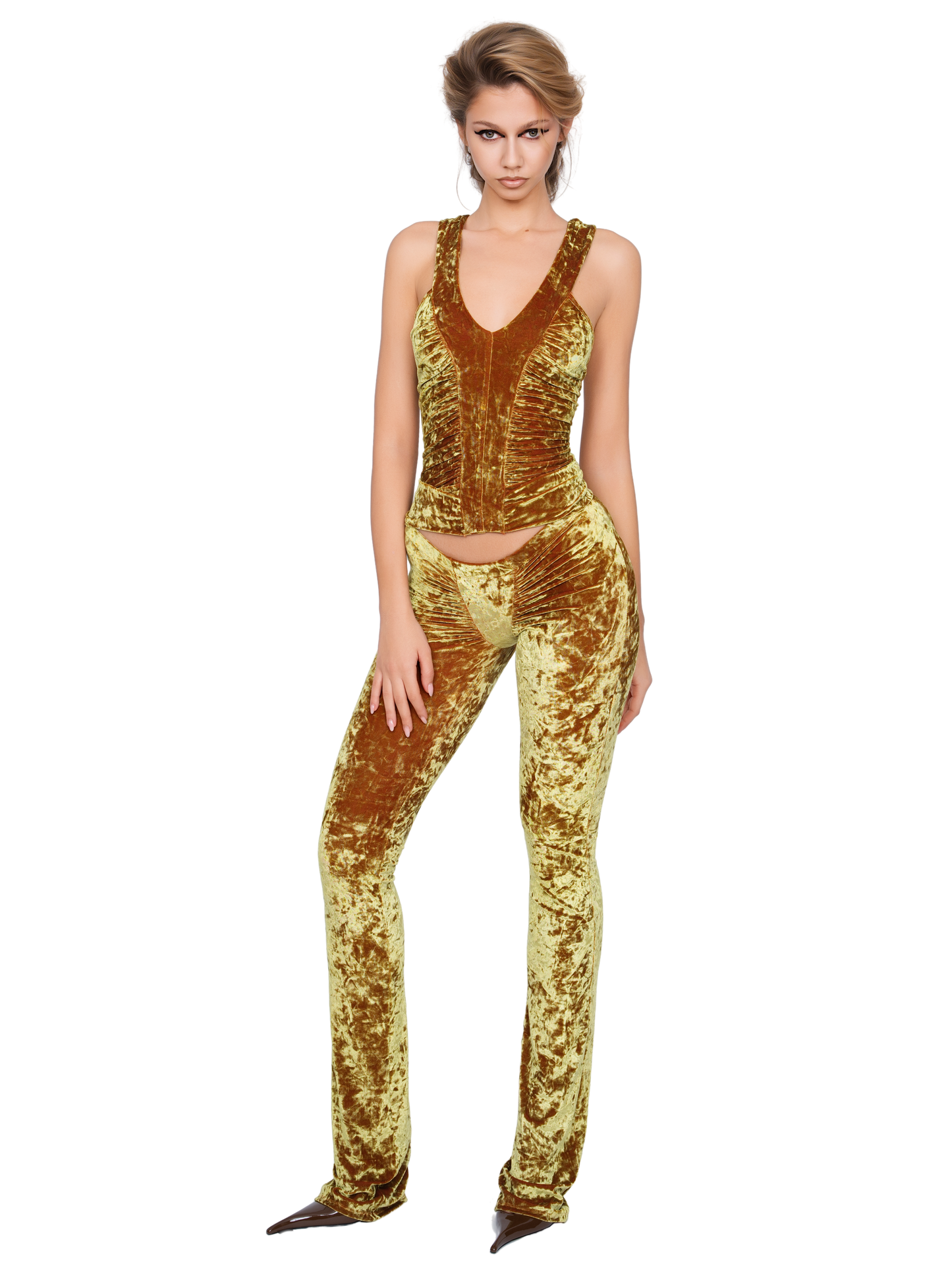 Duran Ruched Top - Honey Lime