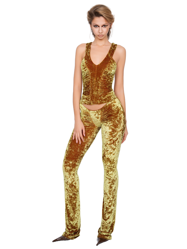 Duran Ruched Top - Honey Lime