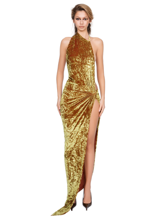 Corvaro High Split Maxi Dress - Honey Lime