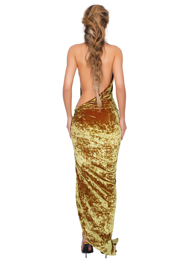 Corvaro High Split Maxi Dress - Honey Lime