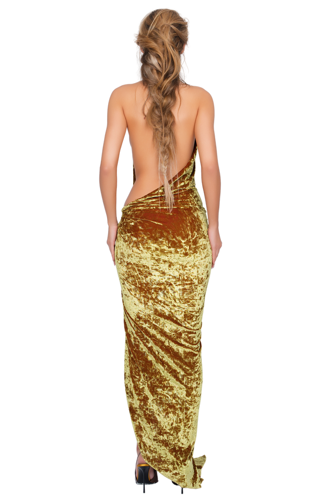 Corvaro High Split Maxi Dress - Honey Lime