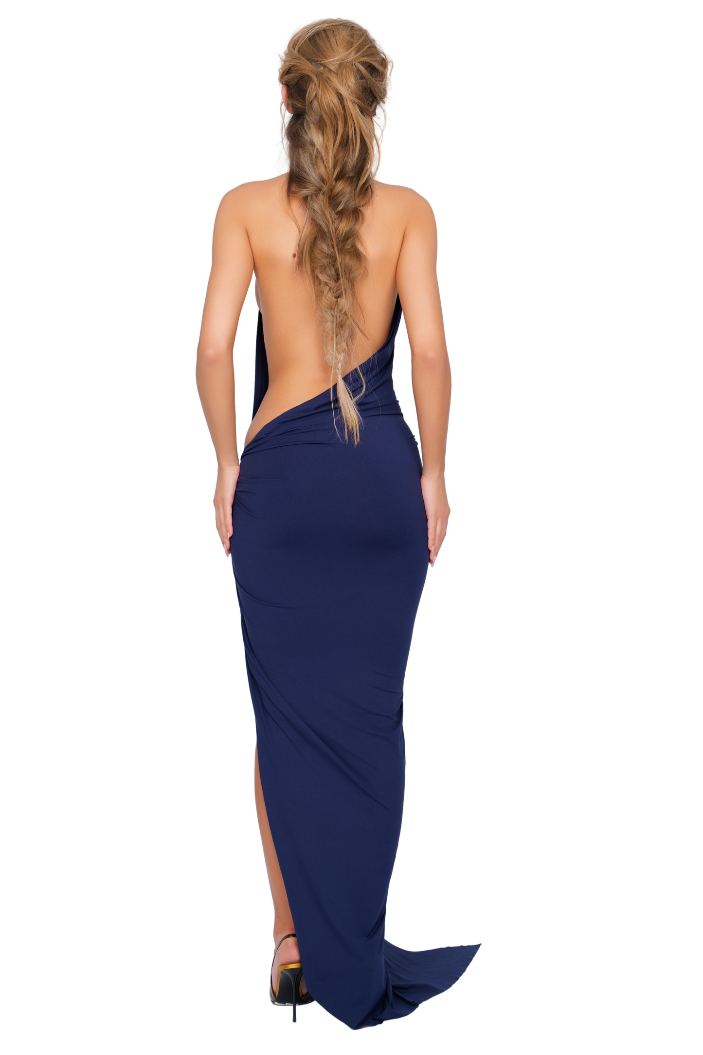 Corvaro High Split Maxi Dress - Deep Current
