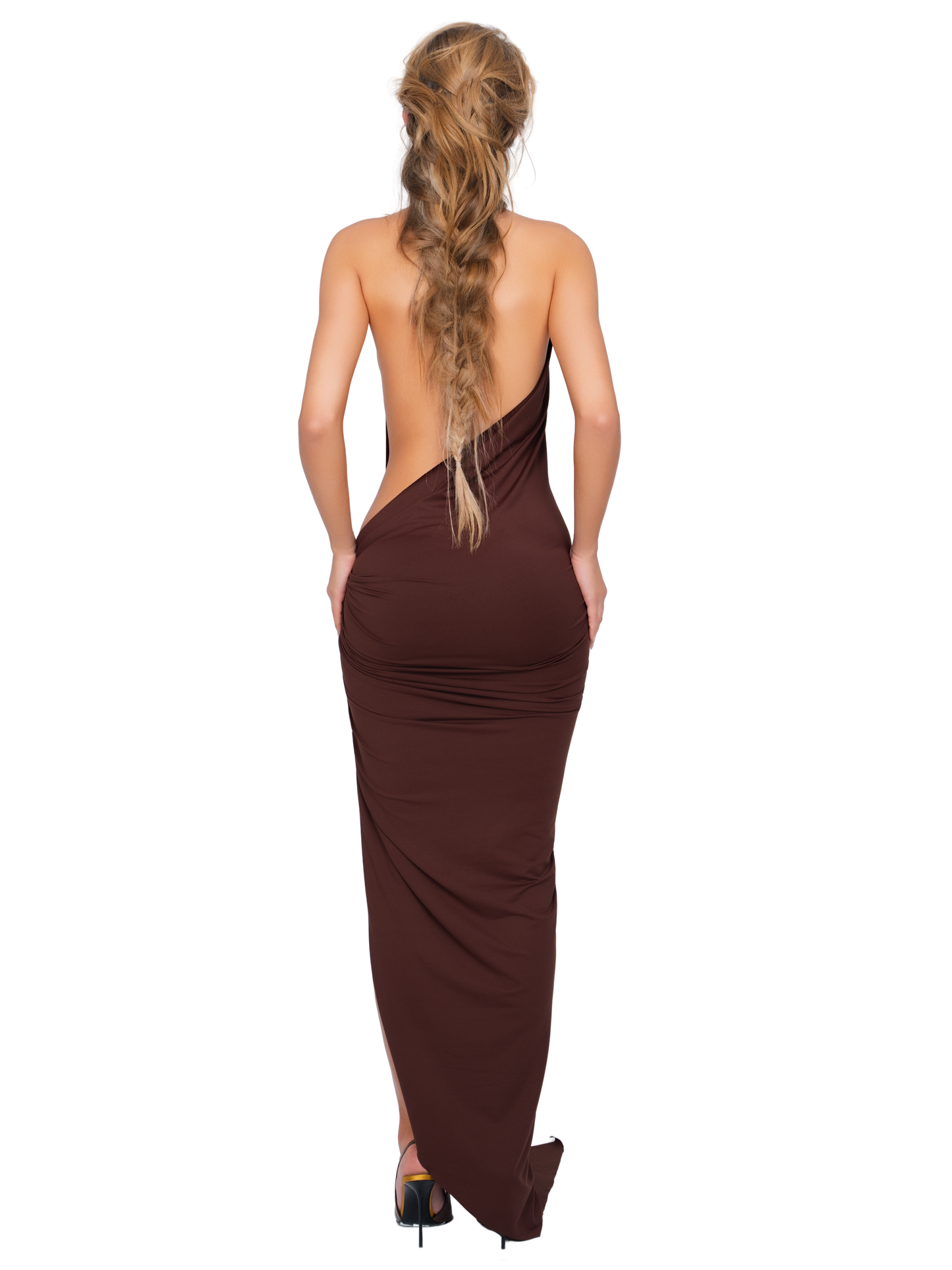 Corvaro High Split Maxi Dress - Arabica
