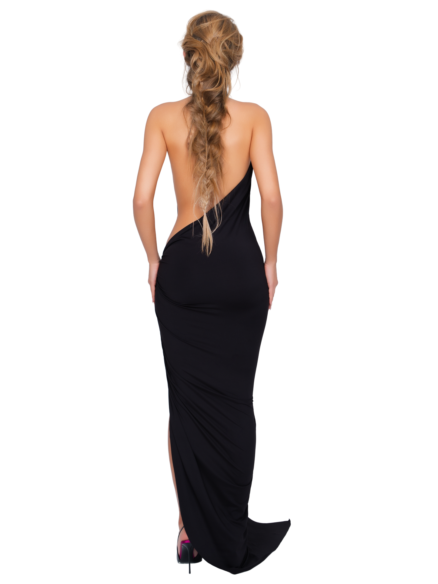 Corvaro High Split Maxi Dress - Blackout