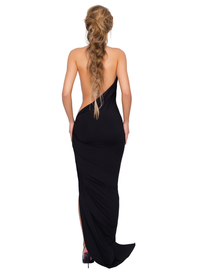 Corvaro High Split Maxi Dress - Blackout