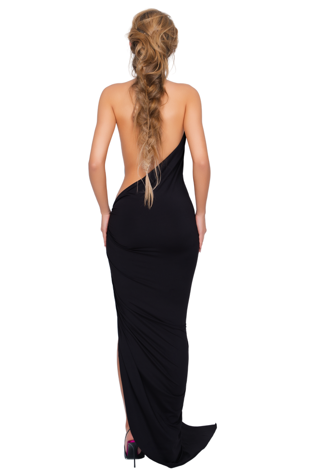 Corvaro High Split Maxi Dress - Blackout