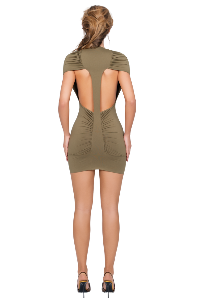 olive mini dress Dola Ruched Mini Dress