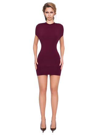 Dola Ruched Mini Dress - Deep Berry