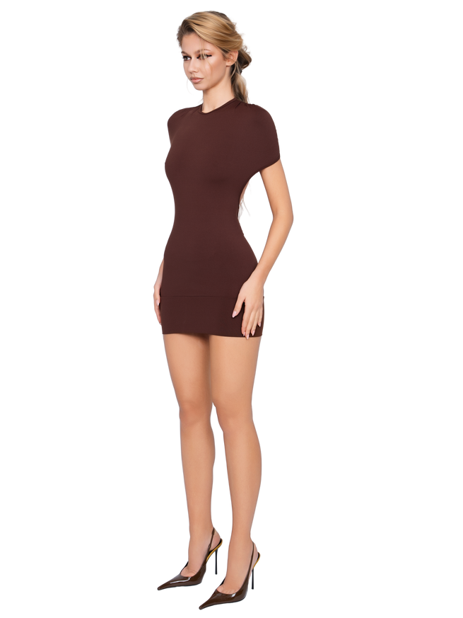 Dola Ruched Mini Dress - Arabica