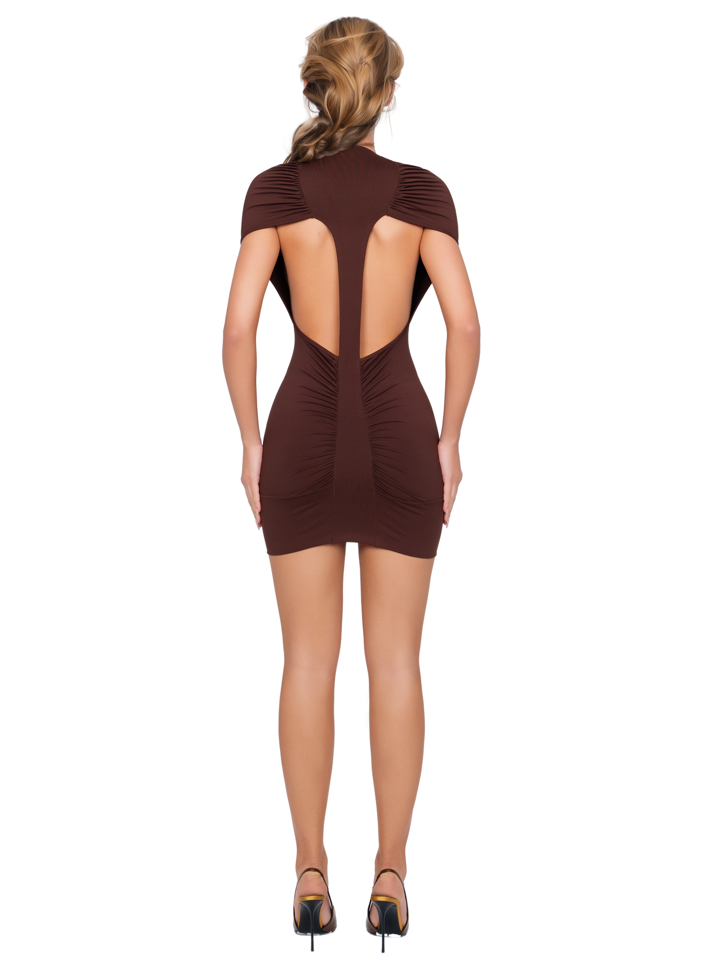 Dola Ruched Mini Dress - Arabica