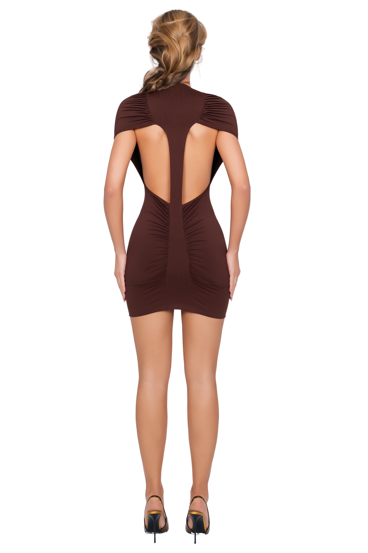 Dola Ruched Mini Dress - Arabica