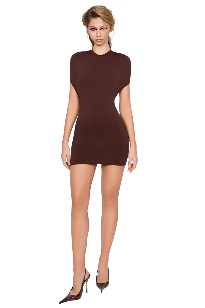 Dola Ruched Mini Dress - Arabica