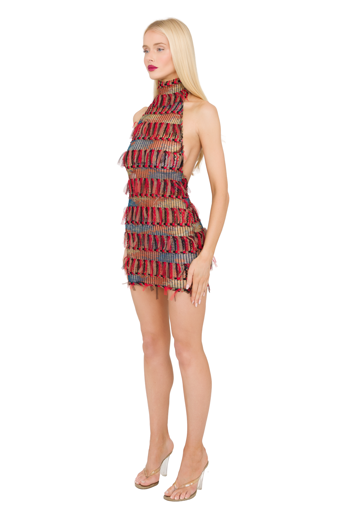 Zena High Neck Mini Dress - Red Tape