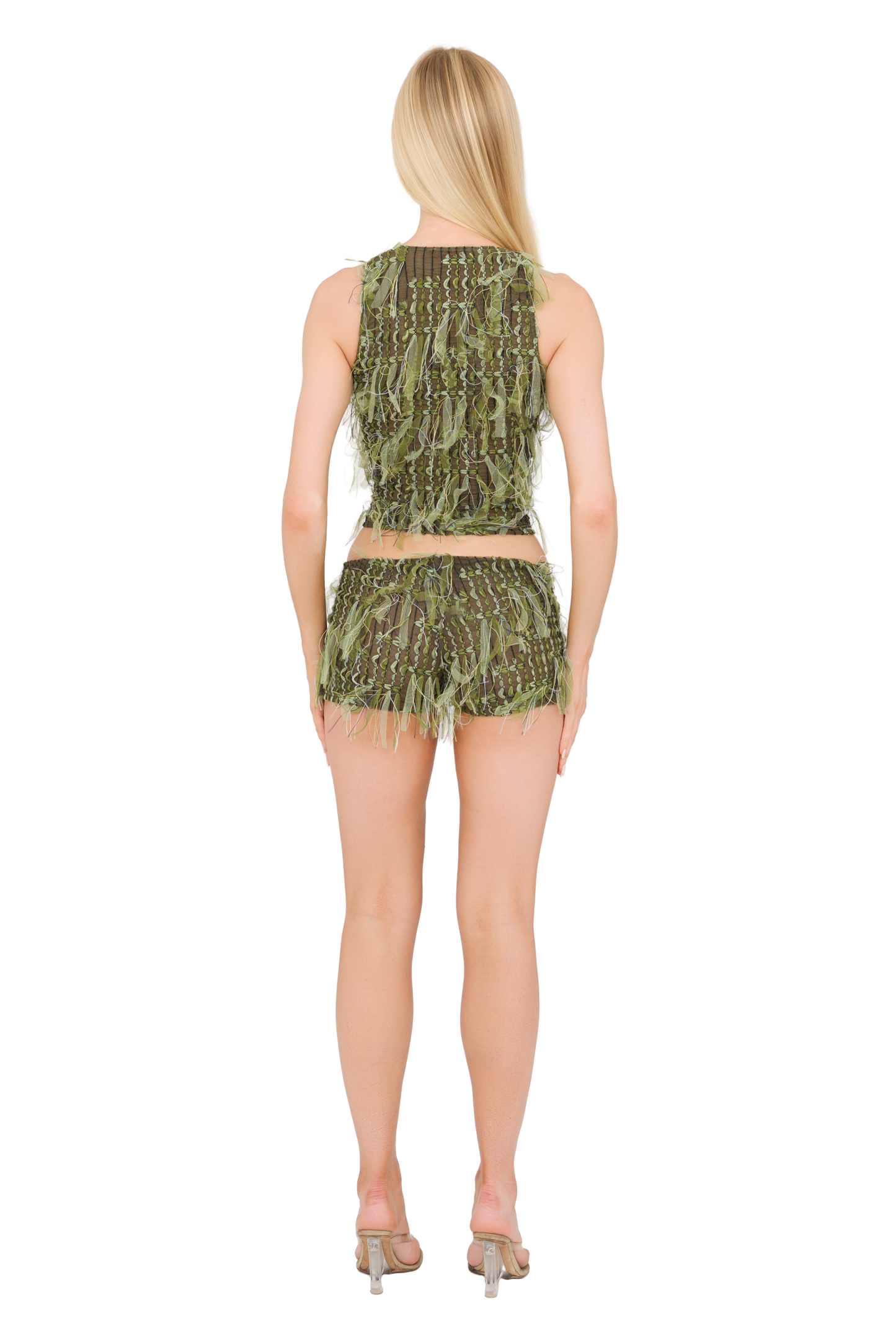 Nira Mini Shorts - Moss Green